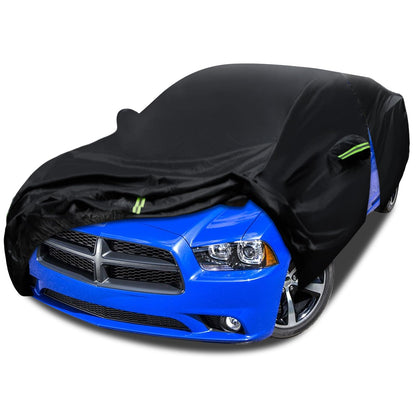 Waterproof Car Cover for Jeep Wrangler 4 Door 2006-2026 JK JL Outdoor Waterproof Sun Rain Snow Hail Protection with Driver Door Zipper