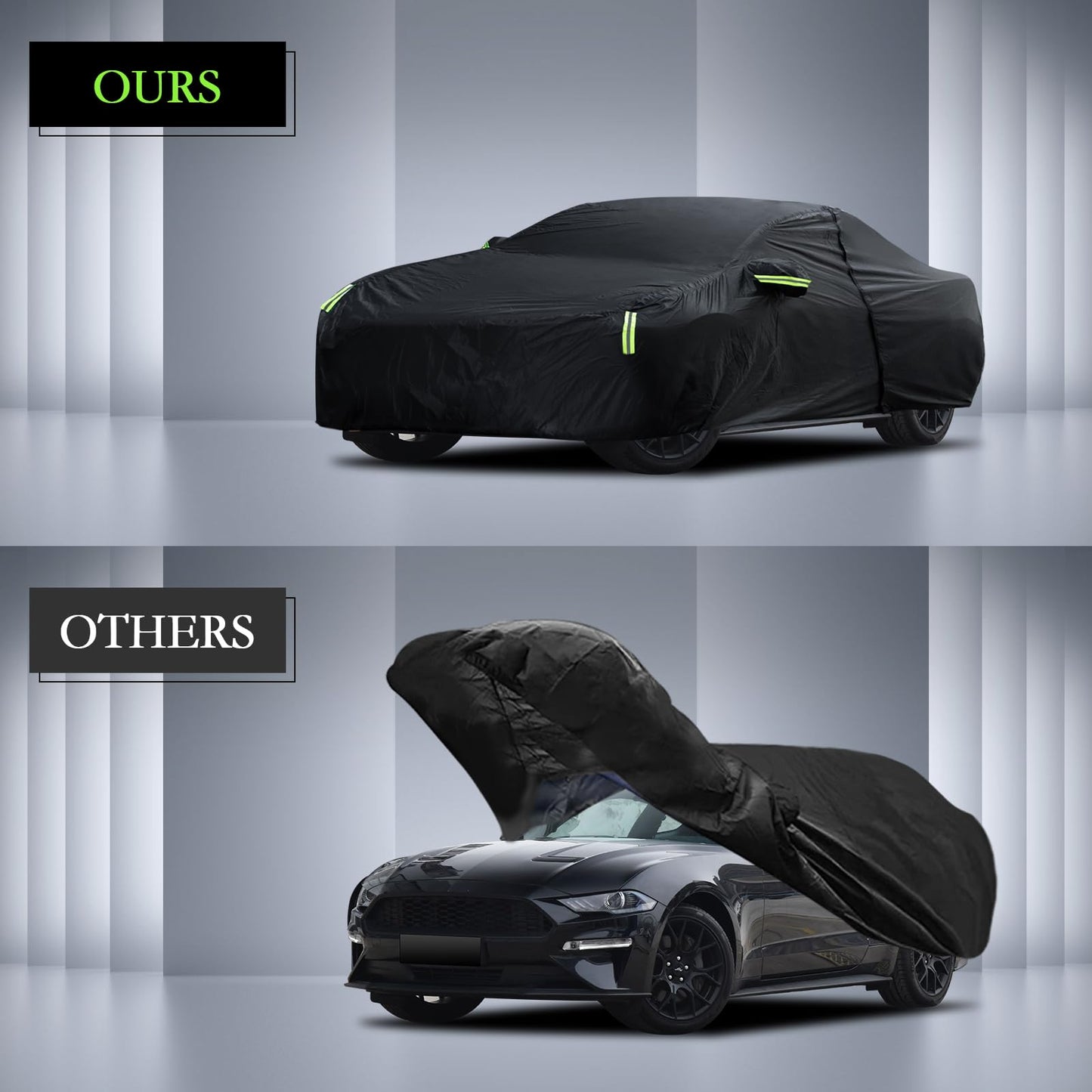 Waterproof Car Cover for Jeep Wrangler 4 Door 2006-2026 JK JL Outdoor Waterproof Sun Rain Snow Hail Protection with Driver Door Zipper