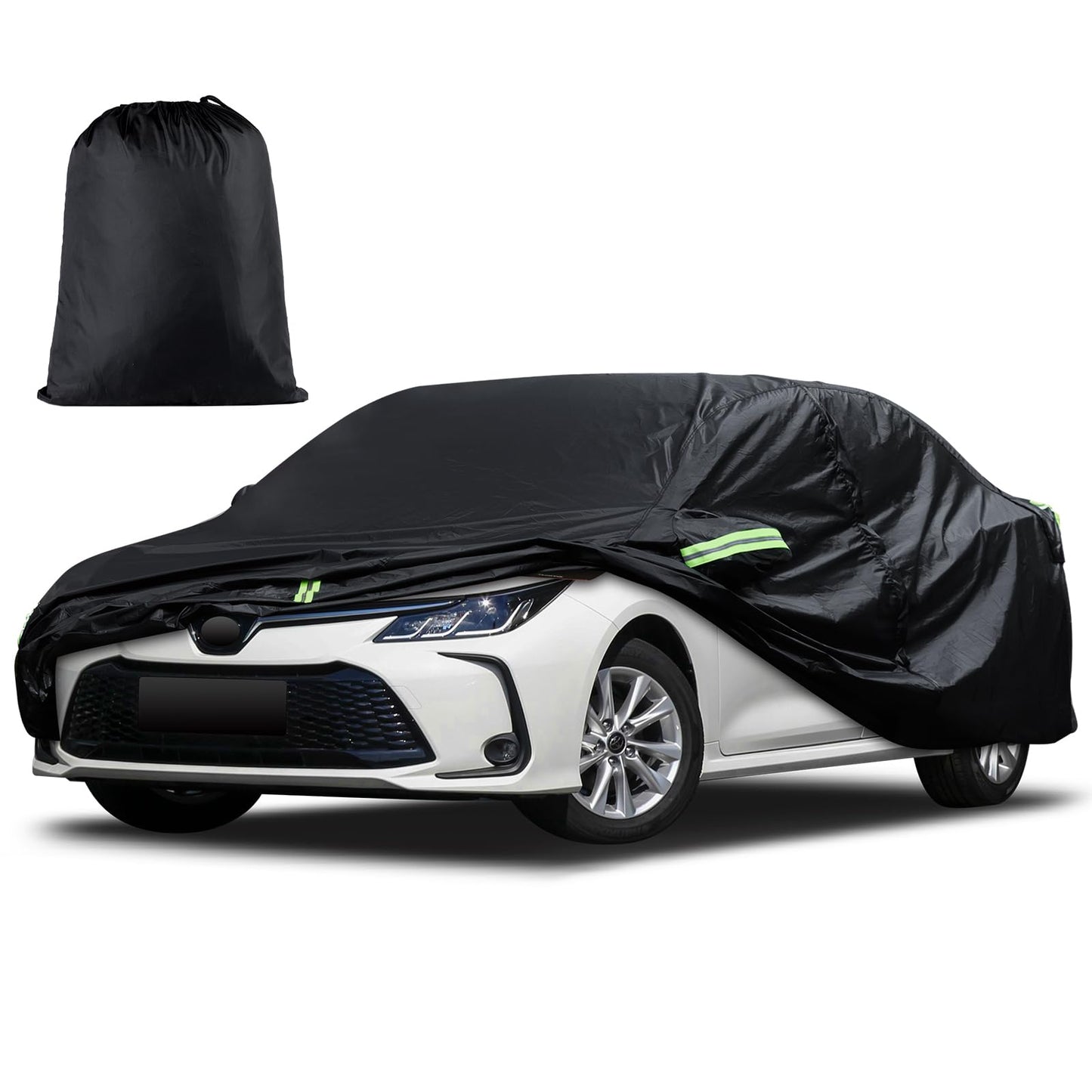 Waterproof Car Cover for Jeep Wrangler 4 Door 2006-2026 JK JL Outdoor Waterproof Sun Rain Snow Hail Protection with Driver Door Zipper
