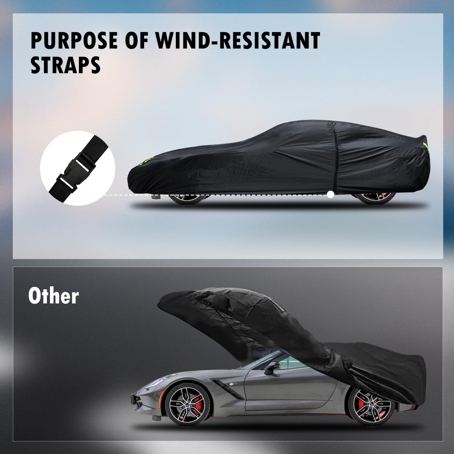 Waterproof Car Cover for Jeep Wrangler 4 Door 2006-2026 JK JL Outdoor Waterproof Sun Rain Snow Hail Protection with Driver Door Zipper