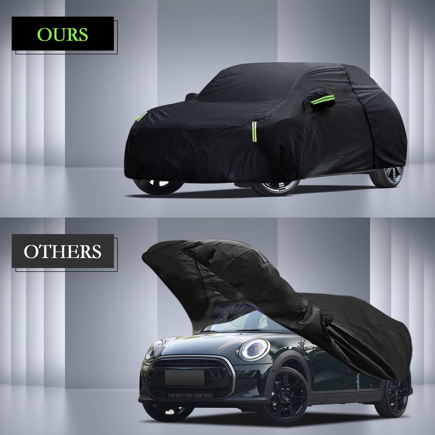 Waterproof Car Cover for Jeep Wrangler 4 Door 2006-2026 JK JL Outdoor Waterproof Sun Rain Snow Hail Protection with Driver Door Zipper