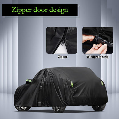 Waterproof Car Cover for Jeep Wrangler 4 Door 2006-2026 JK JL Outdoor Waterproof Sun Rain Snow Hail Protection with Driver Door Zipper