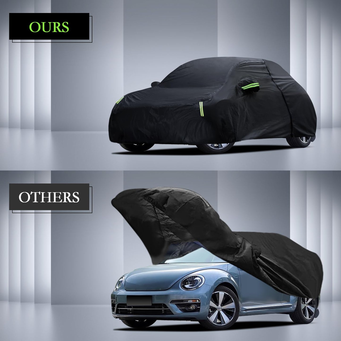 Waterproof Car Cover for Jeep Wrangler 4 Door 2006-2026 JK JL Outdoor Waterproof Sun Rain Snow Hail Protection with Driver Door Zipper