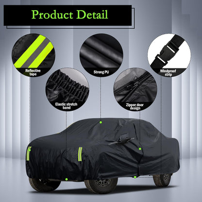 Waterproof Car Cover for Jeep Wrangler 4 Door 2006-2026 JK JL Outdoor Waterproof Sun Rain Snow Hail Protection with Driver Door Zipper