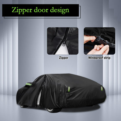 Waterproof Car Cover for Jeep Wrangler 4 Door 2006-2026 JK JL Outdoor Waterproof Sun Rain Snow Hail Protection with Driver Door Zipper