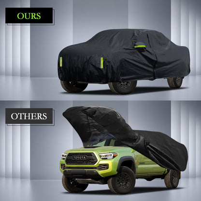 Waterproof Car Cover for Jeep Wrangler 4 Door 2006-2026 JK JL Outdoor Waterproof Sun Rain Snow Hail Protection with Driver Door Zipper