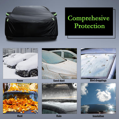 Waterproof Car Cover for Jeep Wrangler 4 Door 2006-2026 JK JL Outdoor Waterproof Sun Rain Snow Hail Protection with Driver Door Zipper