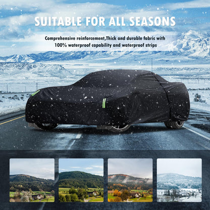 Waterproof Car Cover for Jeep Wrangler 4 Door 2006-2026 JK JL Outdoor Waterproof Sun Rain Snow Hail Protection with Driver Door Zipper