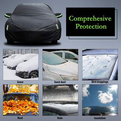 Waterproof Car Cover for Jeep Wrangler 4 Door 2006-2026 JK JL Outdoor Waterproof Sun Rain Snow Hail Protection with Driver Door Zipper