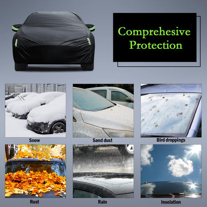 Waterproof Car Cover for Jeep Wrangler 4 Door 2006-2026 JK JL Outdoor Waterproof Sun Rain Snow Hail Protection with Driver Door Zipper