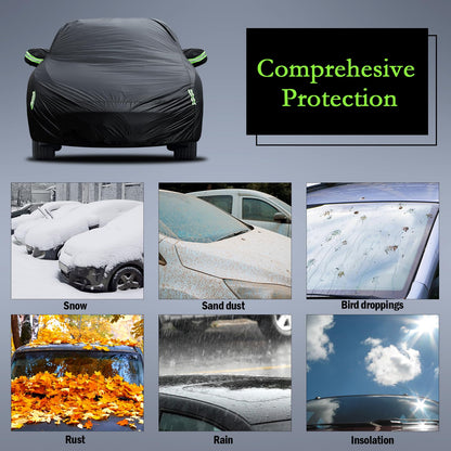 Waterproof Car Cover for Jeep Wrangler 4 Door 2006-2026 JK JL Outdoor Waterproof Sun Rain Snow Hail Protection with Driver Door Zipper